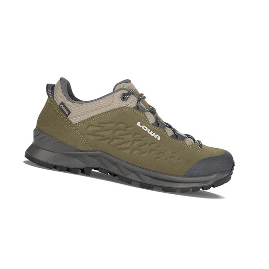 Lowa Explorer GTX LO Wanderschuhe Herren Olivgrün Grau | 130-RCIPNK